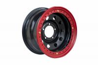 Диск усиленный УАЗ стальной черный 5x139,7 8xR16 d110 ET-19 с двойным бедлоком (красн.) на барабанные тормоза
