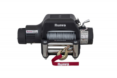 Лебёдка автомобильная электрическая 12V Runva 13500 lbs 6136 кг стальной трос