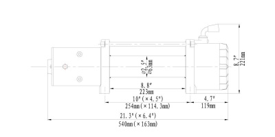 Лебёдка автомобильная электрическая 12V Runva EWX9500S 4350 кг