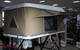 Палатка СТОКРАТ для установки на крышу автомобиля (пластиковая подъемная крыша) белая