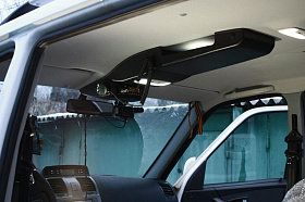Консоль потолочная для установки р/c УАЗ Патриот рестайл. 2014, без выреза под р/c, черная
