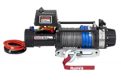 Лебёдка автомобильная электрическая 12V Runva EWB13500MAXSSR 6136 кг MAX влагозащищенная, синтетический трос