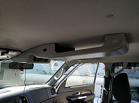 Консоль потолочная для установки р/c УАЗ Патриот 2019, вырез под р/c 140х40 мм,с карманом, серая