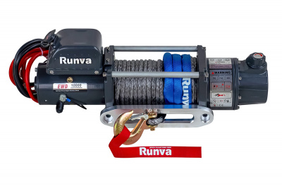 Лебёдка электрическая двухскоростная 12V Runva EWD10000USR 4500 кг (синтетический трос)
