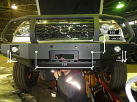 Бампер РИФ передний УАЗ Патриот 2005+ с доп. фарами и защитной дугой (под парктроник)