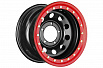 Диск УАЗ стальной черный 5x139,7 8xR15 d110 ET-19 с псевдо бедлоком (красный)