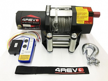 Лебедка для квадроцикла / снегохода  4REVO SRX-4500 со стальным тросом