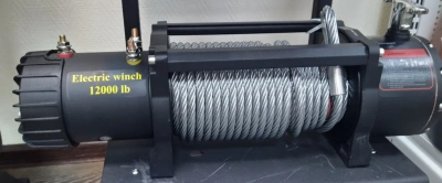 Лебёдка автомобильная электрическая 12000 (5433кг) (12V). Стальной трос..