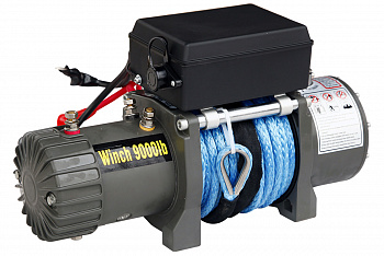 Лебёдка электрическая 12V CM9000S (4082 кг) с синтетическим тросом (короткий барабан)
