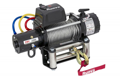 Лебёдка электрическая 12V Runva EWV12500S 5670 кг (стальной трос)
