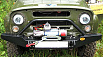Передний силовой бампер со съёмной площадкой под лебёдку для стандартных УАЗ Hunter / 3151 / 469