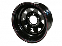 Диск колёсный стальной штампованный черный 5x139.7, размер 8х16, ET -40, ЦО 110 (треугольник мелкий)