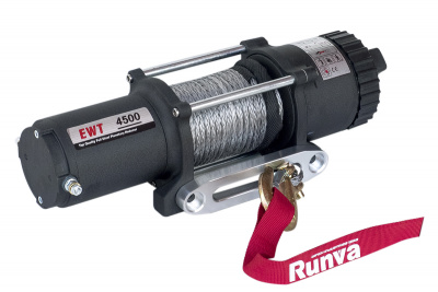 Лебёдка электрическая 12V Runva EWT4500ASR 2041 кг (синтетический трос)