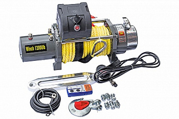 Лебёдка электрическая 12V Electric Winch SNC12 OWX 12000 lbs 5443 кг (синтетический трос 10 мм)