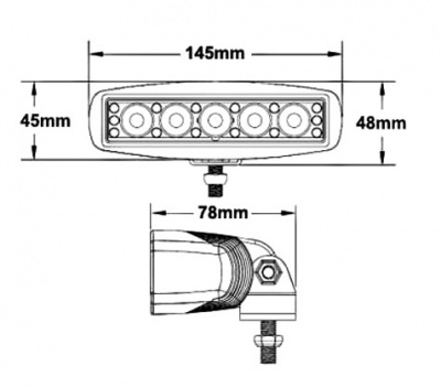 Светодиодная фара водительского света РИФ 145х45х78 мм 15W LED
