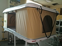 Палатка СТОКРАТ на крышу автомобиля, пластик, белая (подъем пневмоупорами)