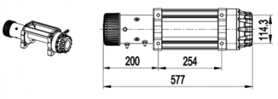 Лебедка MASTER WINCH Е-серии 12500 S 12v (тяговое усилие до 5670 кг) с синтетическим  тросом