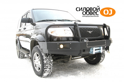 Передний силовой бампер с площадкой лебёдки на УАЗ Патриот, УАЗ Пикап OJeep