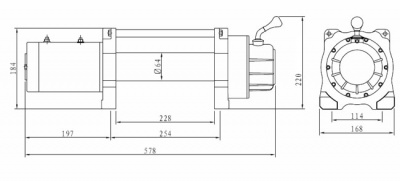 Лебедка электрическая автомобильная СТОКРАТ HD 9.5 WP, 12V, 6.0 л.с.