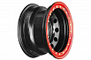 Диск УАЗ стальной черный 5x139,7 8xR15 d110 ET-19 с псевдо бедлоком (красный)